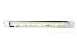 LED-sidomarkeringslyktor 12/24V, smal, extra platt orange, klarglas