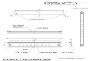 LED-sidomarkeringslyktor 12/24V, smal, extra platt orange, klarglas