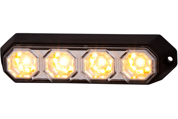 EYPINS 4X 4 LED Frontblitzer, Orange Warnleuchte LED Blitzer Lampe, 12/24V  Warnlicht Stroboskoplicht Blinklichter 18 Blitzmodi Notfall Licht für Truck