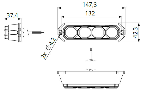 2er Set FBL43 LED Frontblitzer - Strassenräumer - Heckblitzer - ECE-R65 Klasse 2