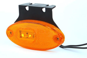 Positionsleuchte LED orange, oval zum H&auml;ngen oder Schrauben, mit E-Pr&uuml;fzeichen