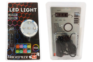 LED-belysning f&ouml;r original Poppy, Turbo luftfr&auml;schare 12-24V - cigarett&auml;ndaruttag RGB flerf&auml;rgad