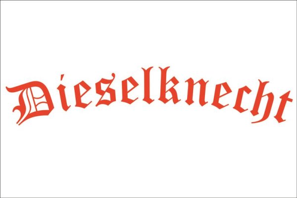 Sticker "Dieselknecht" for front disc 45*30 cm cut normal red