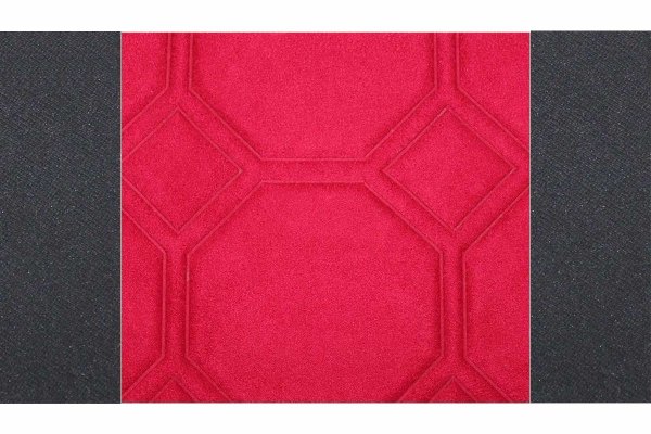 Geschikt voor Mercedes*: Atego, Axor, Actros (1996-2014) Designzenset stoelhoezen met TS logo stofrand zwart suède look, doorgestikt, rood Opklapbare stoel