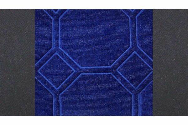Passend für Mercedes*: Atego, Axor, Actros (1996-2014) Design Set Sitzbezüge mit TS Logo Stoffrand schwarz Mikrofaser, abgesteppt, blau luftgefedert