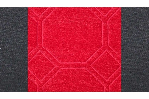 Adatto per Mercedes*: Atego, Axor, Actros (1996-2014) Set coprisedili design con logo TS bordo in tessuto microfibra nera, trapuntato, sedile ribaltabile rosso