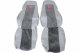 Fits Scania*: R3 Streamline (2014-2017) seat covers with TS logo Leatherette edge grey Cord fabric, stitched, grey air suspension