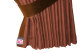 Suede-look truck window curtains 4-piece, with imitation leather edge grizzly brown* Length 95 cm