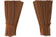 Suede-look truck window curtains 4-piece, with imitation leather edge grizzly caramel Length 95 cm