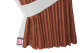 Suede-look truck window curtains 4-piece, with imitation leather edge grizzly white Length 110 cm