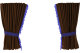 Wildlederoptik Lkw Scheibengardinen 4 teilig, mit Quastenbommel, stark abdunkelnd, doppelt verarbeitet grizzly blau Länge 95 cm