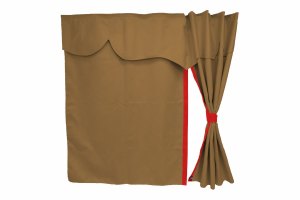 Truck bed curtains, suede look, imitation leather edge, strong darkening effect grizzly red* Länge149 cm