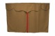 Vrachtwagengordijnen, suèdelook, kunstleren rand, sterk verduisterend effect grizzly rood* Length149 cm