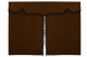 Wildlederoptik Lkw Bettgardine 3 teilig, mit Quastenbommel grizzly schwarz Länge 149 cm