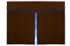 Wildlederoptik Lkw Bettgardine 3 teilig, mit Quastenbommel grizzly blau Länge 149 cm