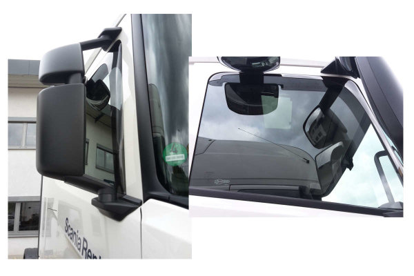 Suitable for Scania*: Climair truck SET rain- and wind deflectors - plugged in