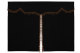 Wildlederoptik Lkw Bettgardine 3 teilig, mit Quastenbommel anthrazit-schwarz braun Länge 179 cm