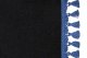 Bäddgardin i mockalook, 3-delad, med tofs och pompom antracit-svart blå Längd 179 cm