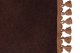 Bäddgardin i mockalook, 3-delad, med tofs och pompom mörkbrun Karamell Längd 179 cm