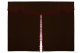 Wildlederoptik Lkw Bettgardine 3 teilig, mit Quastenbommel dunkelbraun bordeaux Länge 179 cm