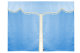 Tenda da letto a 3 pezzi in camoscio, con pompon a nappina azzurro beige Lunghezza 179 cm