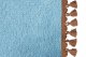 Wildlederoptik Lkw Bettgardine 3 teilig, mit Quastenbommel hellblau caramel Länge 179 cm