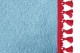 Bäddgardin i mockalook, 3-delad, med tofs och pompom ljusblå röd Längd 179 cm