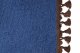 Bäddgardin i mockalook, 3-delad, med tofs och pompom mörkblå brun Längd 179 cm