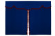 Bäddgardin i mockalook, 3-delad, med tofs och pompom mörkblå Bordeaux Längd 179 cm