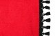 Bäddgardin i mockalook, 3-delad, med tofs och pompom röd svart Längd 179 cm