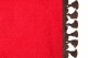 Bäddgardin i mockalook, 3-delad, med tofs och pompom röd brun Längd 179 cm