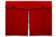 Wildlederoptik Lkw Bettgardine 3 teilig, mit Quastenbommel rot bordeaux Länge 179 cm