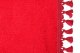 Bäddgardin i mockalook, 3-delad, med tofs och pompom röd röd Längd 179 cm