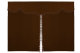 Bäddgardin i mockalook, 3-delad, med tofs och pompom Grizzly brun Längd 179 cm
