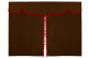 Wildlederoptik Lkw Bettgardine 3 teilig, mit Quastenbommel grizzly rot Länge 179 cm