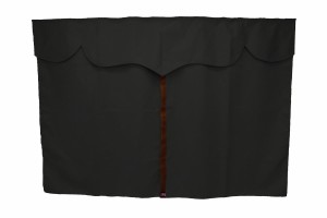 Lkw Bettgardinen, Wildlederoptik, Kunstlederkante, stark abdunkelnd anthrazit-schwarz braun* L&auml;nge 179 cm