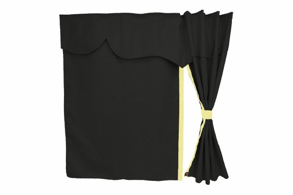 Lkw Bettgardinen, Wildlederoptik, Kunstlederkante, stark abdunkelnd anthrazit-schwarz beige* Länge 179 cm