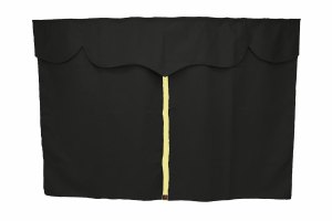 Vrachtwagengordijnen, su&egrave;delook, kunstleren rand, sterk verduisterend effect antraciet-zwart beige* Lengte 179 cm