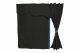 Lkw Bettgardinen, Wildlederoptik, Kunstlederkante, stark abdunkelnd anthrazit-schwarz blau* Länge 179 cm
