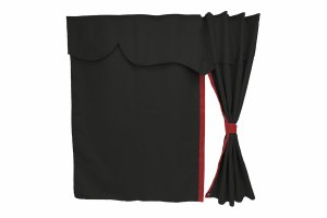 Truck bed curtains, suede look, imitation leather edge, strong darkening effect anthracite-black bordeaux Length 179 cm