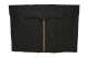 Vrachtwagengordijnen, suèdelook, kunstleren rand, sterk verduisterend effect antraciet-zwart karamel Lengte 179 cm