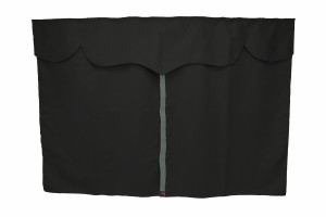 Lkw Bettgardinen, Wildlederoptik, Kunstlederkante, stark abdunkelnd anthrazit-schwarz grau L&auml;nge 179 cm