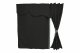 Lkw Bettgardinen, Wildlederoptik, Kunstlederkante, stark abdunkelnd anthrazit-schwarz grau Länge 179 cm