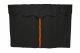 Lkw Bettgardinen, Wildlederoptik, Kunstlederkante, stark abdunkelnd anthrazit-schwarz orange Länge 179 cm