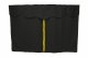 Lkw Bettgardinen, Wildlederoptik, Kunstlederkante, stark abdunkelnd anthrazit-schwarz gelb Länge 179 cm