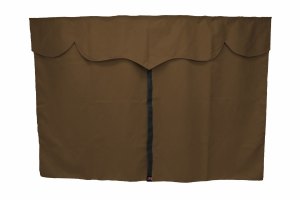 Truck bed curtains, suede look, imitation leather edge, strong darkening effect dark brown black* Length 179 cm