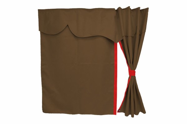 Truck bed curtains, suede look, imitation leather edge, strong darkening effect dark brown red* Length 179 cm