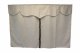 Lkw Bettgardinen, Wildlederoptik, Kunstlederkante, stark abdunkelnd beige schwarz* Länge 179 cm