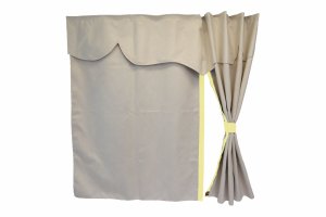 Lkw Bettgardinen, Wildlederoptik, Kunstlederkante, stark abdunkelnd beige beige* L&auml;nge 179 cm