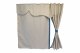 Lkw Bettgardinen, Wildlederoptik, Kunstlederkante, stark abdunkelnd beige blau* Länge 179 cm